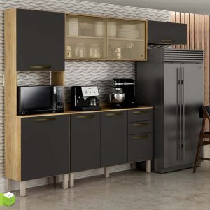 armário-de-cozinha-4-peças-valencia-carvalho-grafite-sallêto